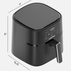 Chefman - Freidora de aire de 6 QT compacta para comidas rápidas y fáciles en minutos, cuenta con tecnología Hi-Fry para una textura extra crujiente, controles táctiles con 4 ajustes preestablecidos