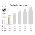 LARS NYSØM Botella de agua aislada de acero inoxidable de 12 onzas, 17 onzas, 25 onzas, 34 onzas, 51 onzas, frasco térmico aislado para bebidas calientes y frías, botella a prueba de fugas (amarillo