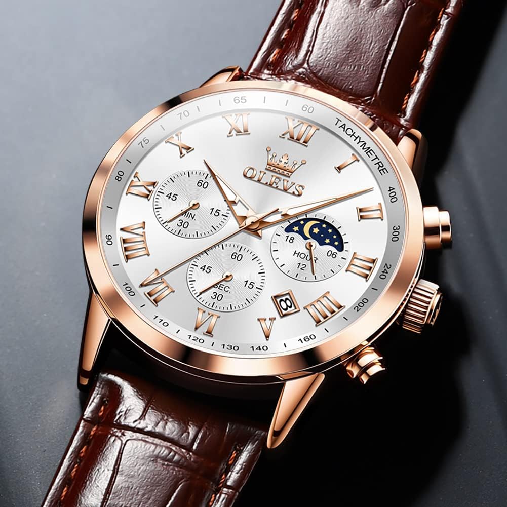 OLEVS Relojes para Hombres Lujo Cara Grande Relojes Resistente al Agua