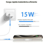 Cargador inalámbrico magnético rápido Apple Mag-Safe cargador para iPhone 16 Pro Max/16 Pro/iPhone 15Pro Max/15 Plus/14/13/12/AirPods 3/2/Pro/Pro 2 imán de carga con dos puertos de carga