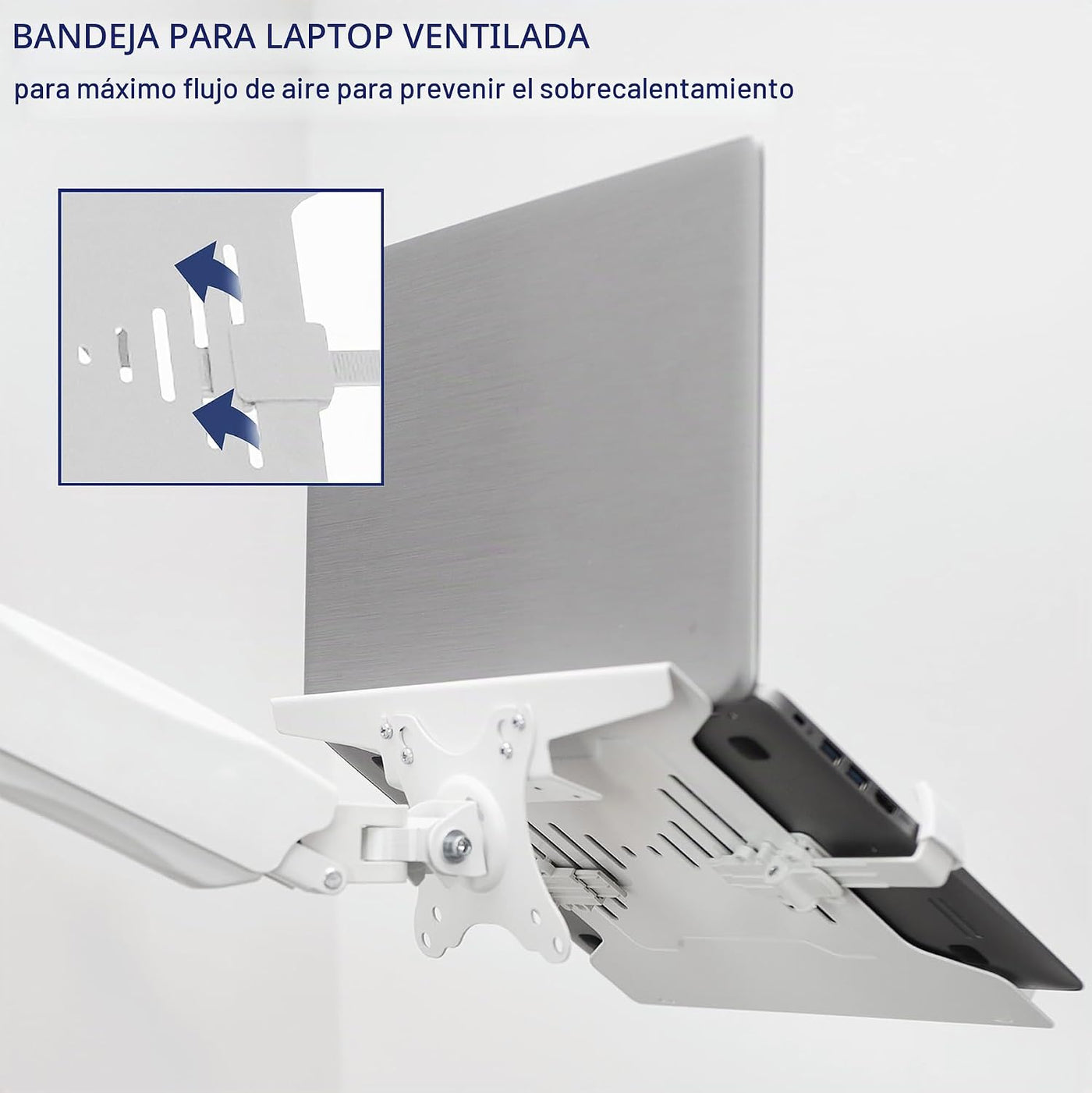 VIVO Soporte de pared para portátil de brazo extendido neumático aj...