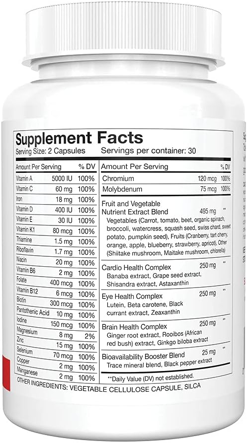 Silver Fern Whole Food Daily Multi Vitamina con Trace Mineral Blend...
