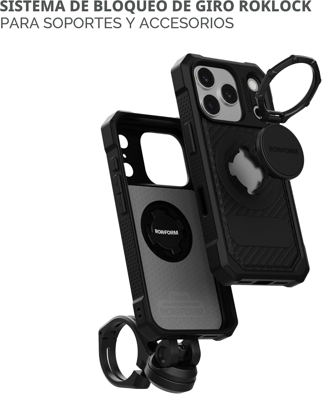 Rokform - Carcasa resistente para iPhone 17 Pro, magnética + RokLock (negro)