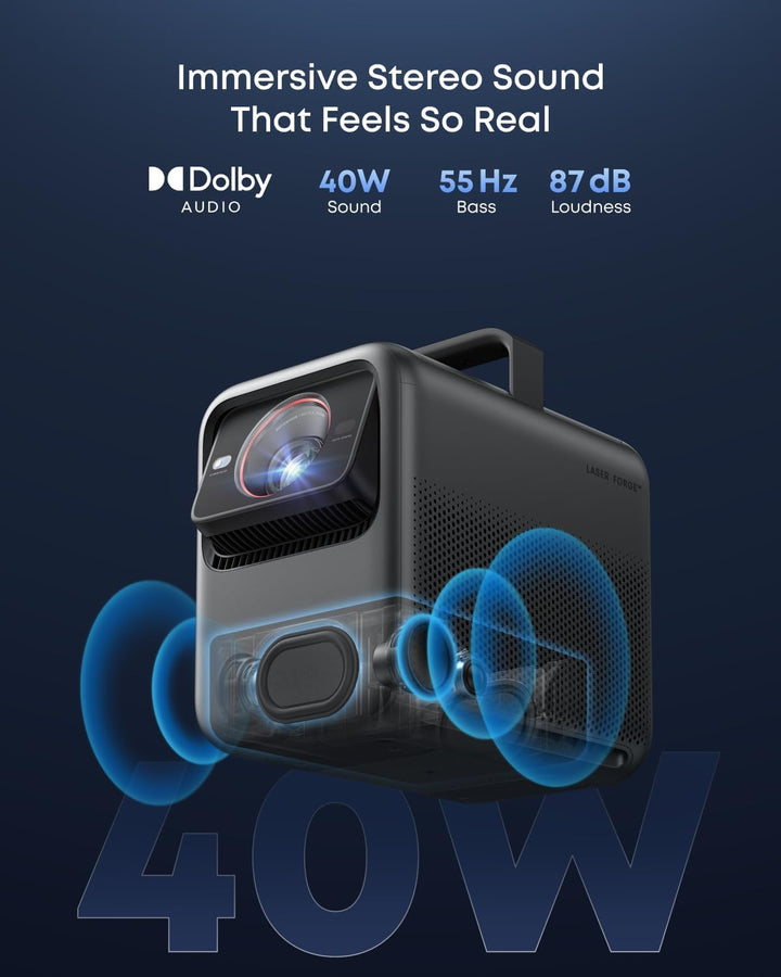 NEBULA Proyector láser 4K triple X1 con altavoces satélite, 3500 lú...