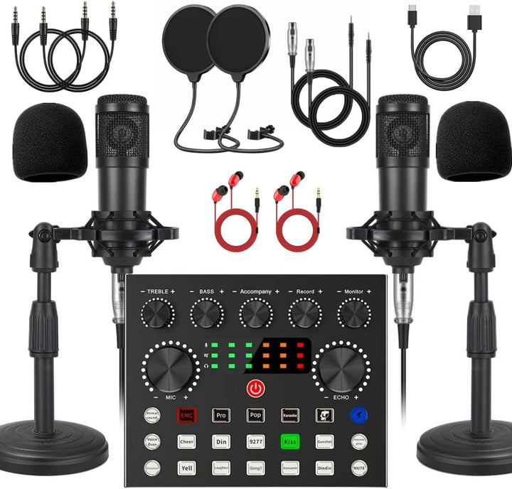 V8s para 2, cambiador de voz V8s con micrófono de podcast BM-800 -...