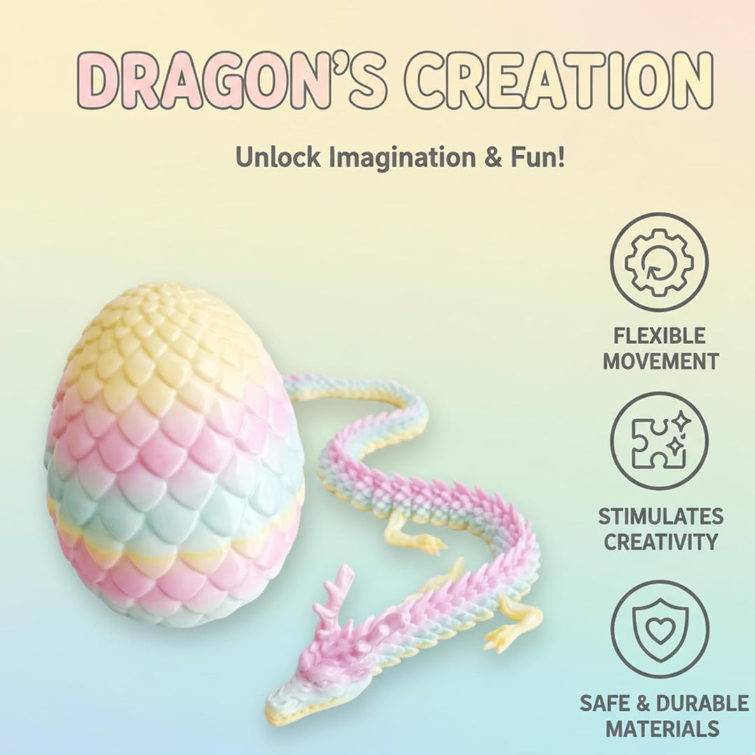 JpuiScx 1 PCS 3D Printed Dragon Unique 3D Printed Dragon