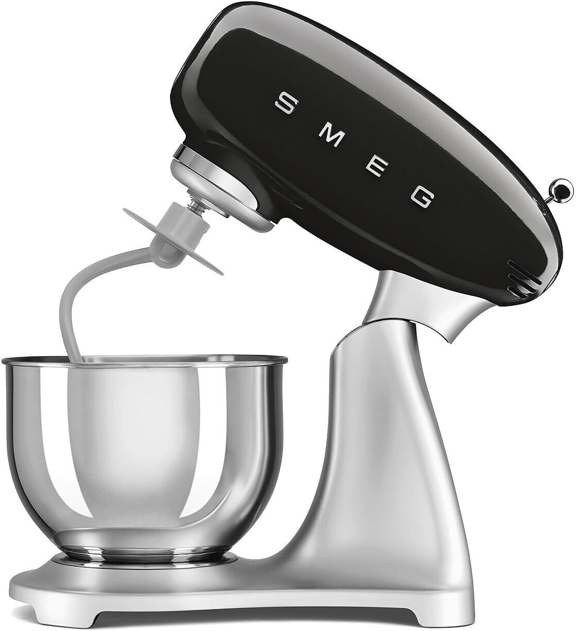 SMEG SMF04 - Batidora de pie Classico de 5 cuartos con arranque suave y mezcla constante, motor de 600 W, 10 velocidades, cuenco de acero inoxidable y escudo de vertido, mezclador planetario estilo