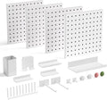 Kit de Organizador de Pared con Paneles de Metal Magnéticos 4‑Piezas 10 x 10 in, Blanco
