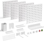 Kit de Organizador de Pared con Paneles de Metal Magnéticos 4‑Piezas 10 x 10 in, Blanco