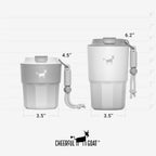 CHEERFUL GOAT Taza de café con forro de cerámica, vaso aislado de viaje de acero inoxidable con forro de cerámica, con tapa, taza a prueba de fugas de 10 onzas para café con agua caliente y fría en