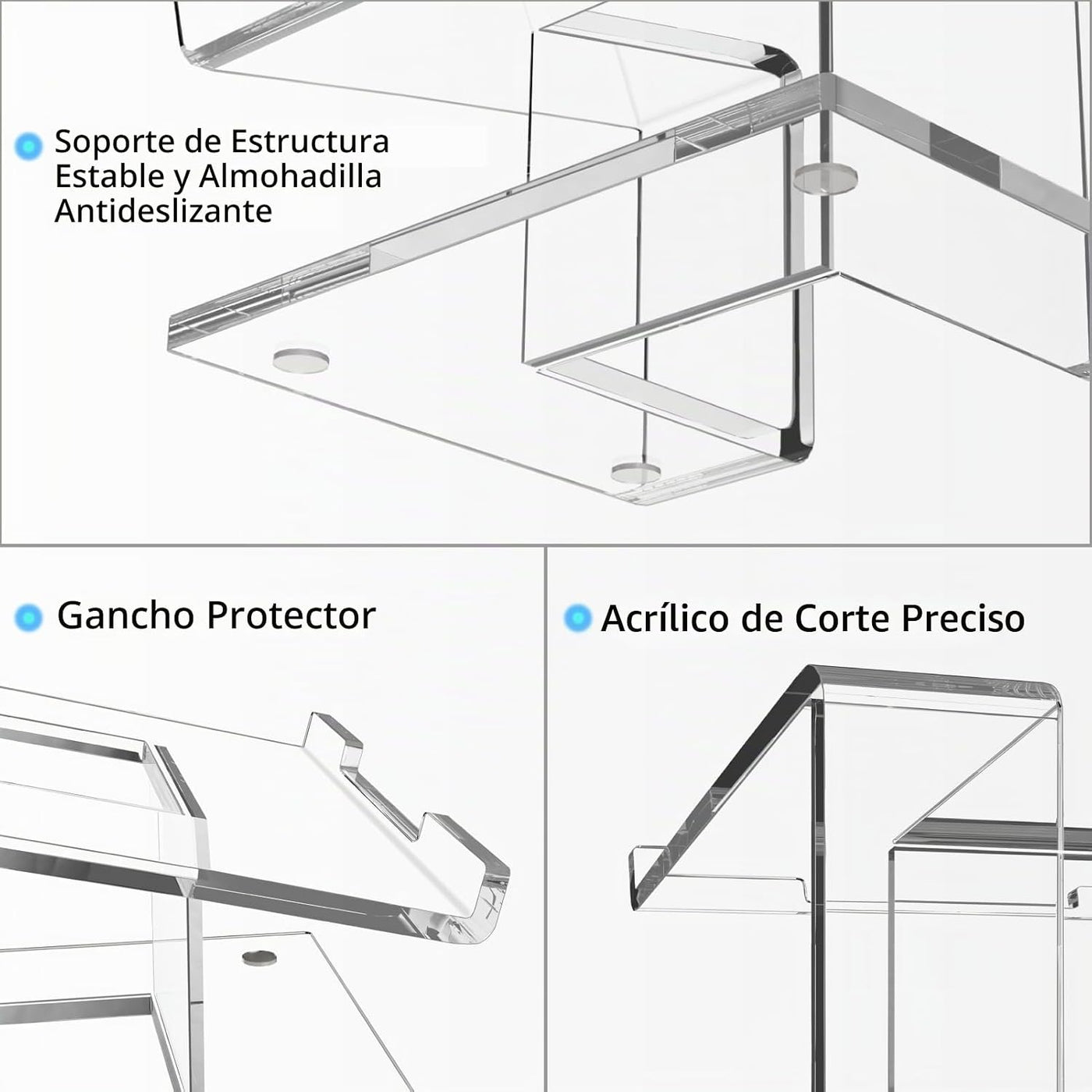 FUCDTEFC Soporte acrílico para computadora portátil, elevador de la...