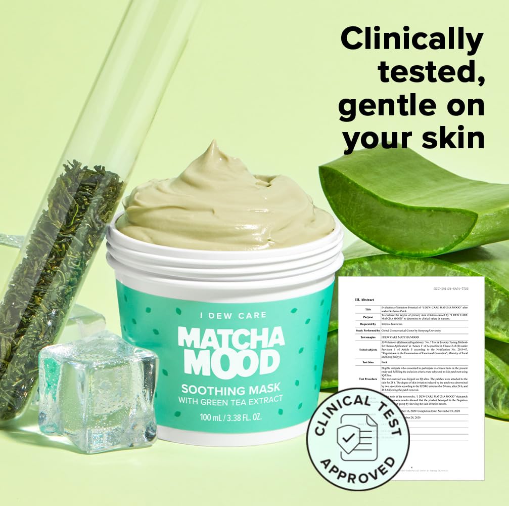 I DEW CARE Máscara lavable - Matcha Mood | Cuidado de la piel facia...