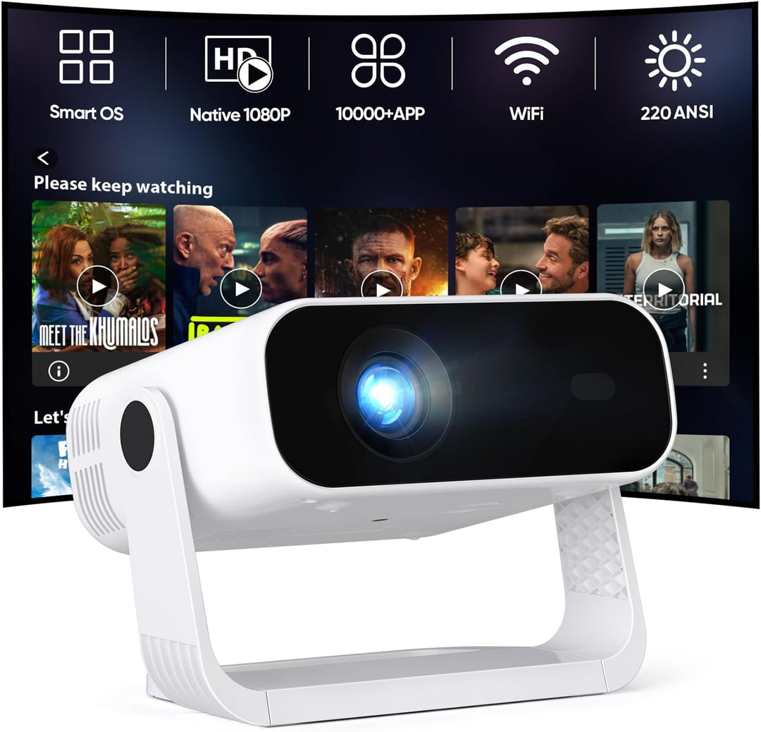 Proyector Mini Smart, con Wifi y Bluetooth, 220 ANSI 1080P HD, apli...