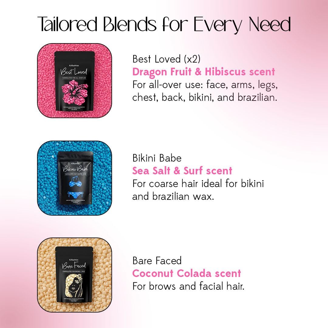 KoluaWax Kit de Cera Premium para Mujeres - Apto para Principiantes...