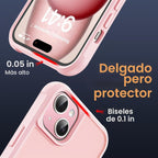 SKYLMW - Funda compatible con iPhone 15, con soporte magnético invisible tipo anillo, funda translúcida de grado militar para iPhone 15 de 6.1 pulgadas, compatible con MagSafe, rosa