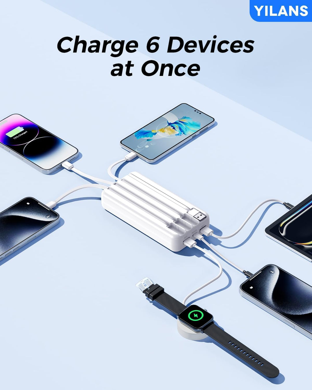 Cargador portátil, banco de energía de 50000 mAh con cable incorpor...