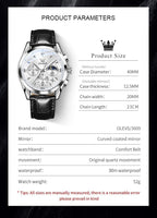 Relojes OLEVS para Hombre Lujo Esfera Grande Relojes Impermeables
