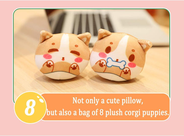 REFAHB Almohada de felpa con diseño de animales corgi, regalo para...