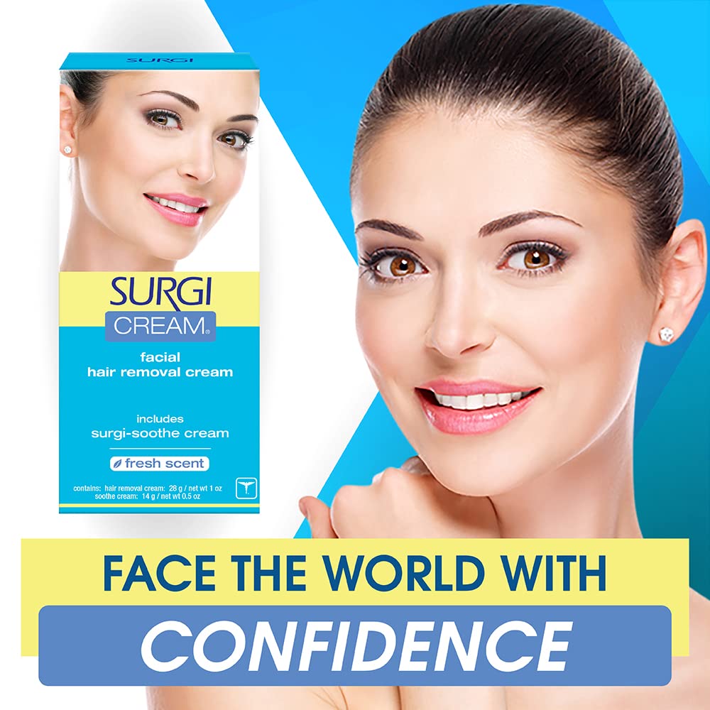 Surgiwax Crema depilatoria facial, removedor de vello para cara, tu...
