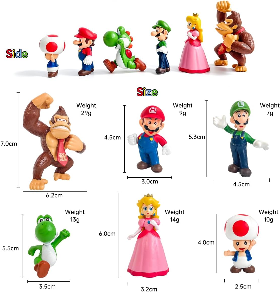 Mario Figuras de acción de PVC para coleccionistas, colección de decoración de fiestas, paquete de regalo (Ma 1)