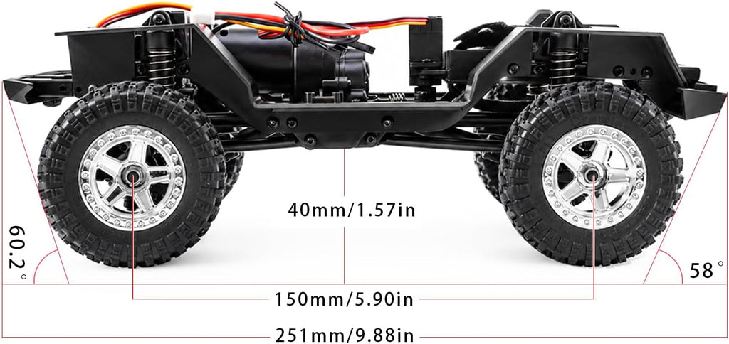 TRX4M Kit de chasis de nailon con caja de cambios de 2 velocidades, distancia entre ejes de 6.102 in premontada 1/18 RC marco sobre orugas para TRX4M Bronco Defender JJRC C8809 C8801