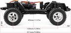 TRX4M Kit de chasis de nailon con caja de cambios de 2 velocidades, distancia entre ejes de 6.102 in premontada 1/18 RC marco sobre orugas para TRX4M Bronco Defender JJRC C8809 C8801