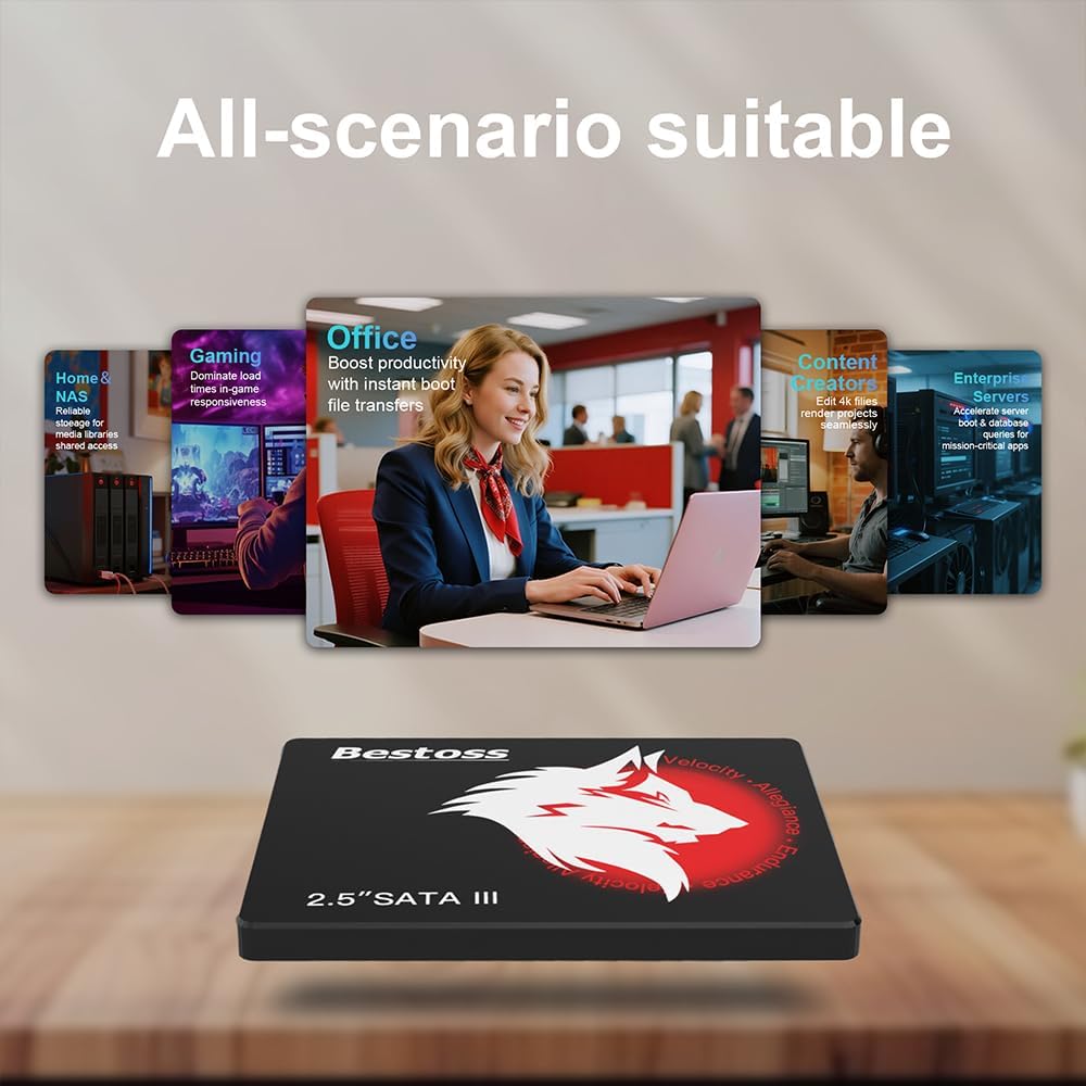 Bestoss Disco duro interno SSD de 2.5 pulgadas de 120 GB para PC o...