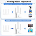 Nuevo extensor WiFi, amplificador WiFi 2026 de 1200 Mbps de doble banda (5.8 GHz/2.4 GHz), amplificador de señal WiFi para el hogar con puerto Ethernet cubre hasta 19999 pies cuadrados y más de 125