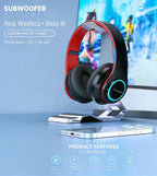 Los auriculares inalámbricos premium cuentan con una función de emisión de luz y se pueden llevar por encima de las orejas. Ofrecen un tiempo de reproducción de 24 horas y audio de alta