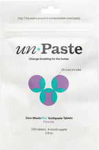Tabletas de pasta de dientes con flúor sin pegar, menta
