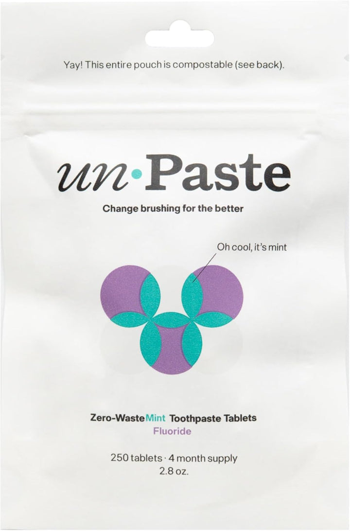 Tabletas de pasta de dientes con flúor sin pegar, menta, 250ct | Xi...