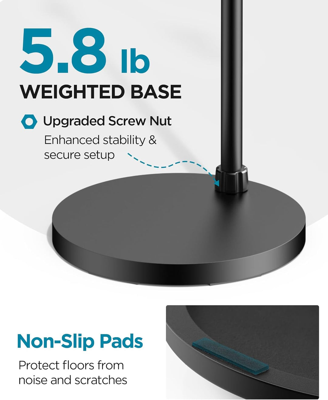 InnoGear Soporte de micrófono, altura máxima de 82.28 pulgadas, sop...