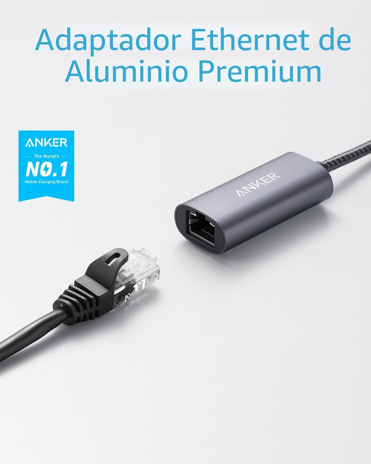 Anker Adaptador USB C a Ethernet, PowerExpand USB C a Gigabit Ethernet, adaptador USB C portátil de aluminio, para MacBook Pro, MacBook Air 2018 y posteriores, iPad Pro 2018 y posteriores, XPS, y más