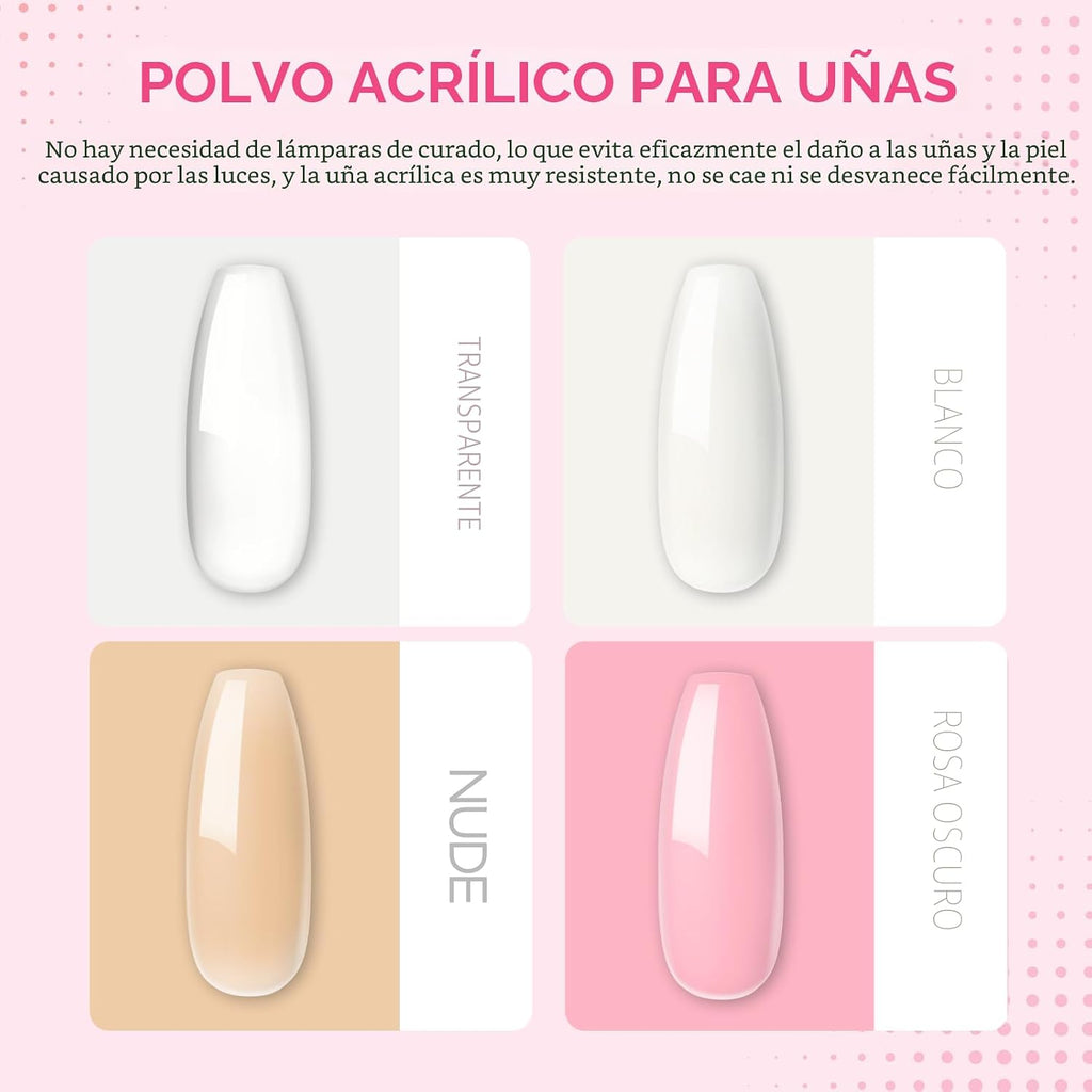 COSCELIA Kit de uñas acrílicas para principiantes con todo, 4 pieza...
