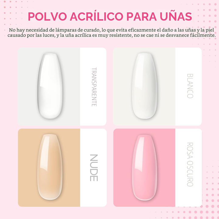 COSCELIA Kit de uñas acrílicas para principiantes con todo, 4 pieza...
