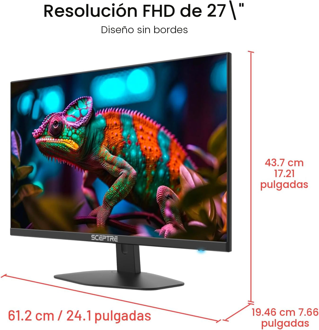 ¡Nuevo! Sceptre - Monitor para juegos de 27 pulgadas 100 Hz 1 ms Di...