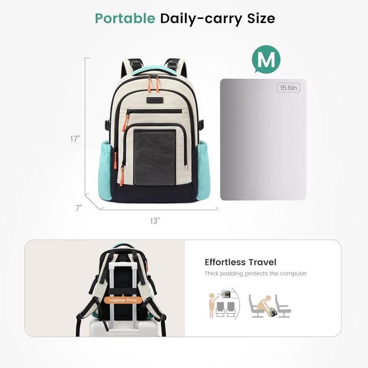 LOVEVOOK Mochila para laptop para mujer con portavasos grande, bols...