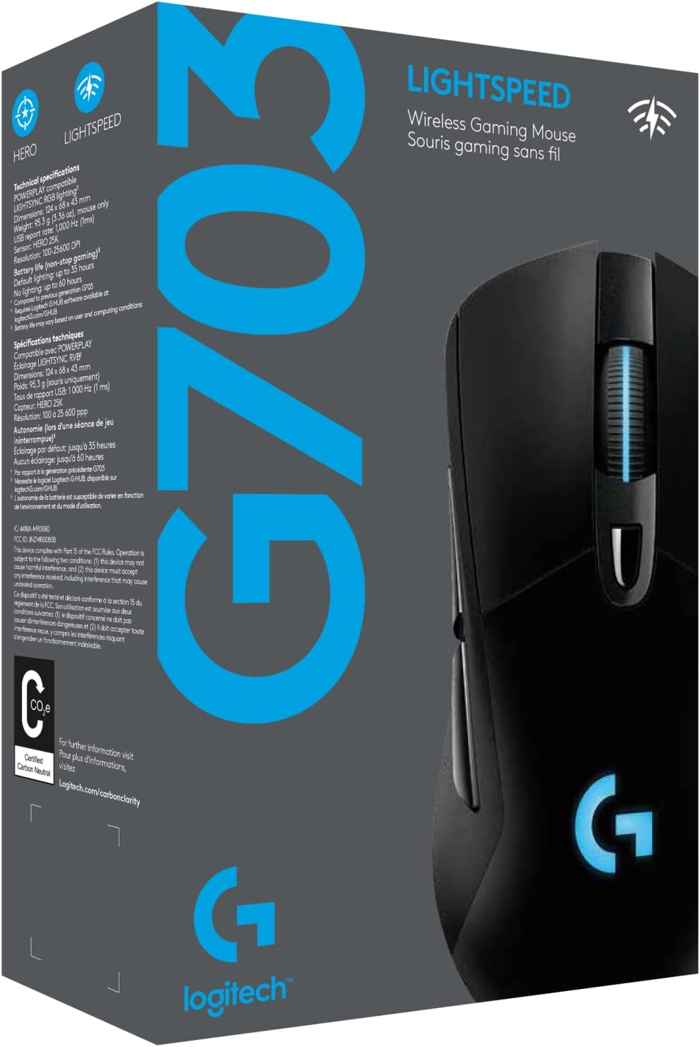 Logitech Ratón inalámbrico para juegos G703 Lightspeed con sensor H...