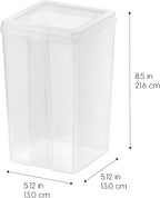 IRIS USA Contenedores verticales de plástico con tapa abatible para despensa, hogar, oficina, organización, mediano, organizador apilable con bisagras con cierres, transparente, paquete de 20