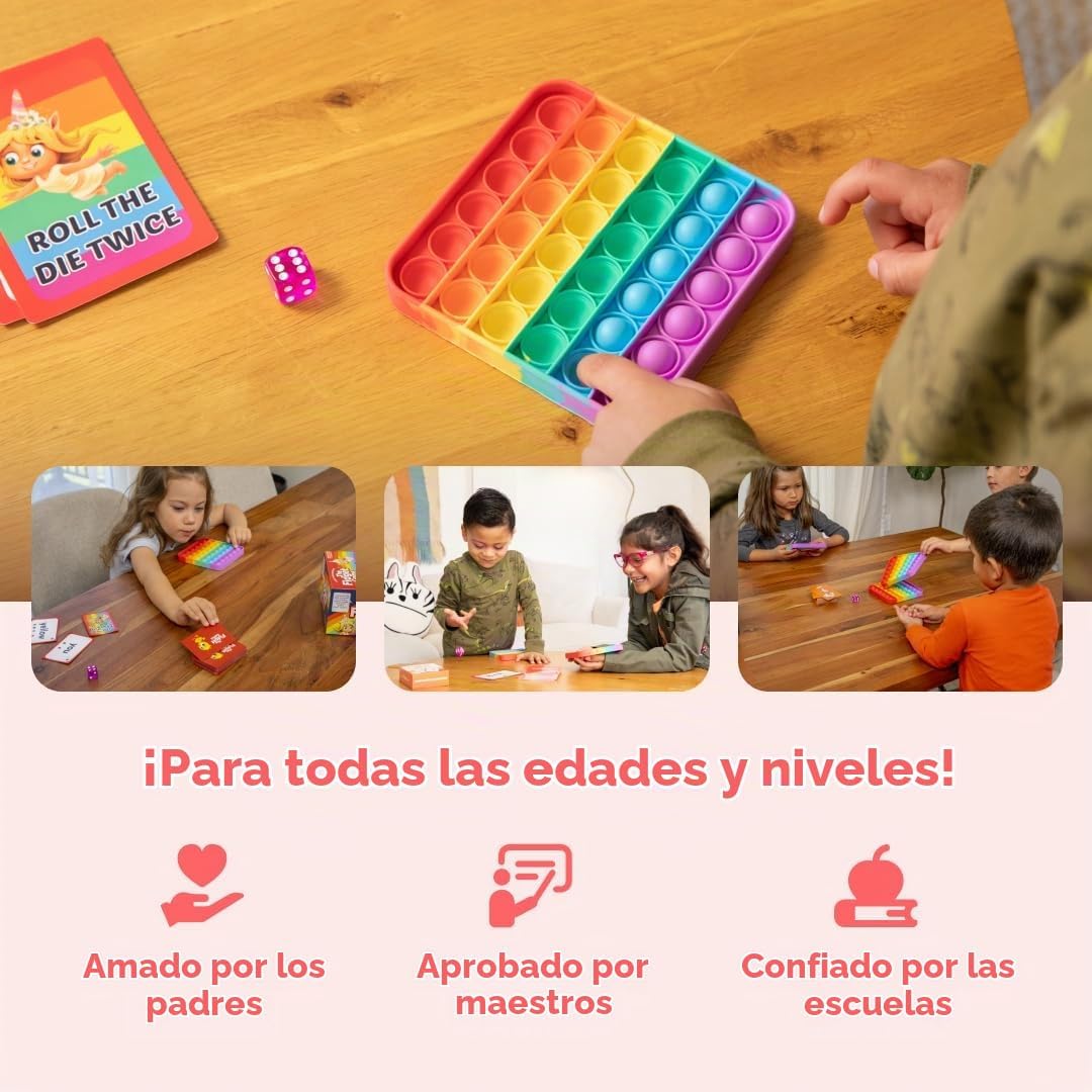 THE FIDGET GAME Conjunto de aprendizaje para jardín de infantes - Tarjetas educativas y juguetes Pop Fidget para niños de preescolar a tercer grado - Actividades y juegos de aprendizaje para palabras