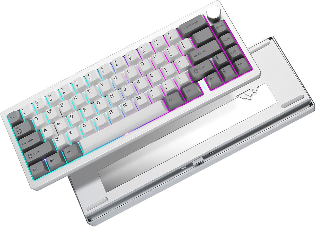 YUNZII Teclado mecánico inalámbrico de aluminio AL68 (plata, Gateron cero)