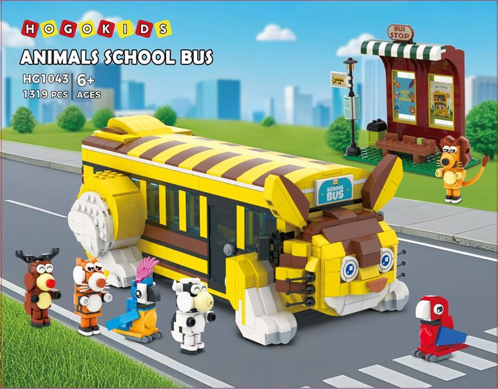 HOGOKIDS Juego de construcción de autobús escolar para