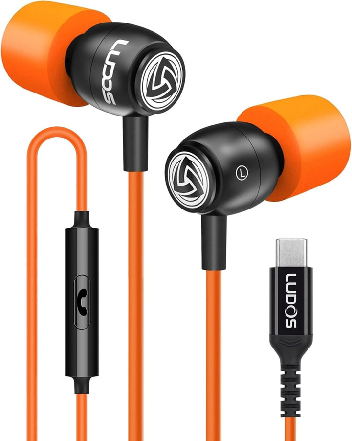 LUDOS Clamor Auriculares USB C para iPhone 16 15 Pro Max Plus iPad...