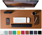 Almohadilla de escritorio de cuero y soporte para monitor