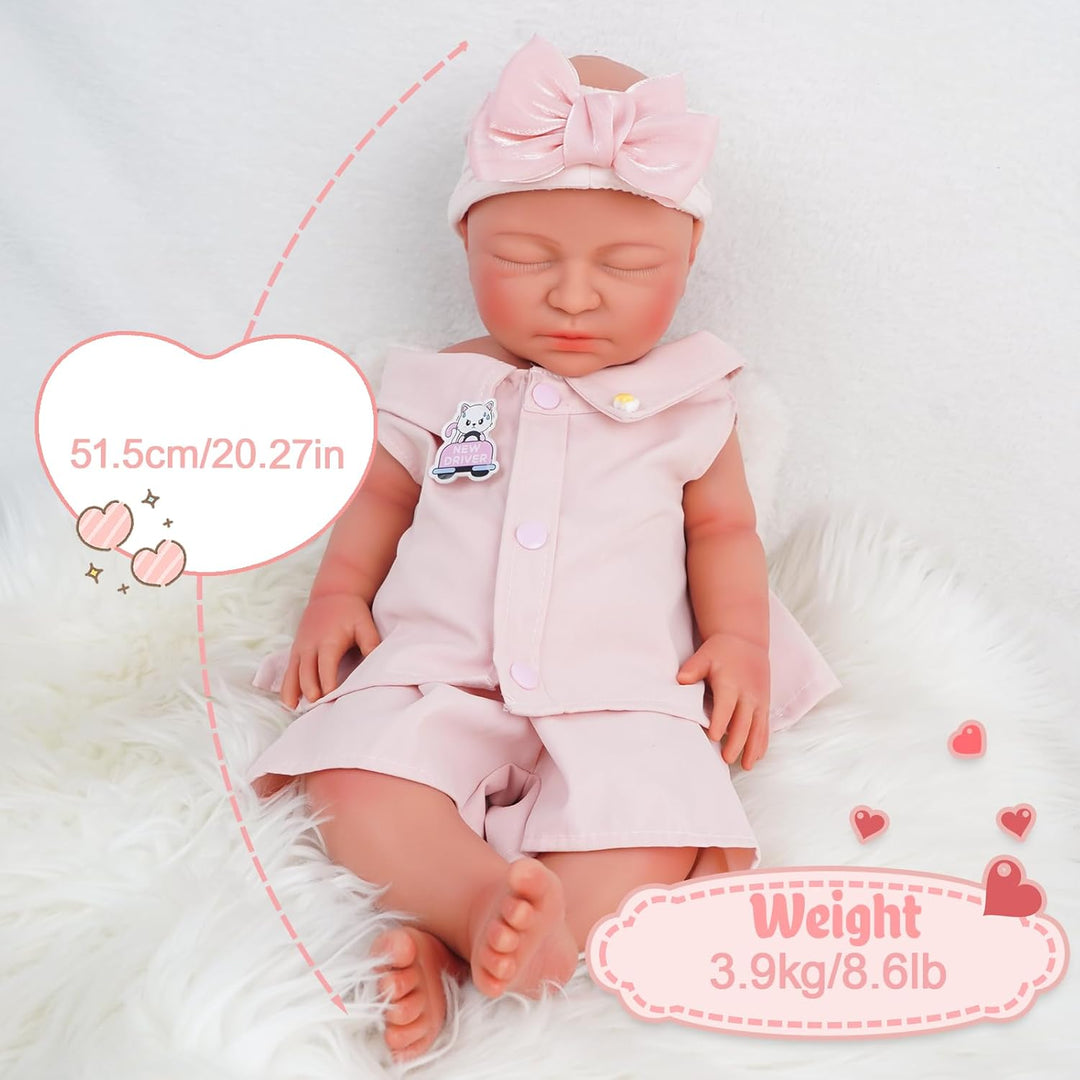 MEIVCOS Muñecas de bebé Reborn de silicona de 20.67 pulgadas, muñec...