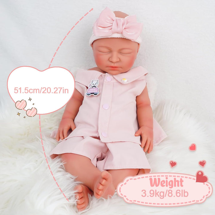 MEIVCOS Muñecas de bebé Reborn de silicona de 20.67 pulgadas, muñec...