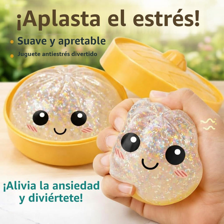 Caja blanda de bola de masa con purpurina, lindo juguete esponjoso...