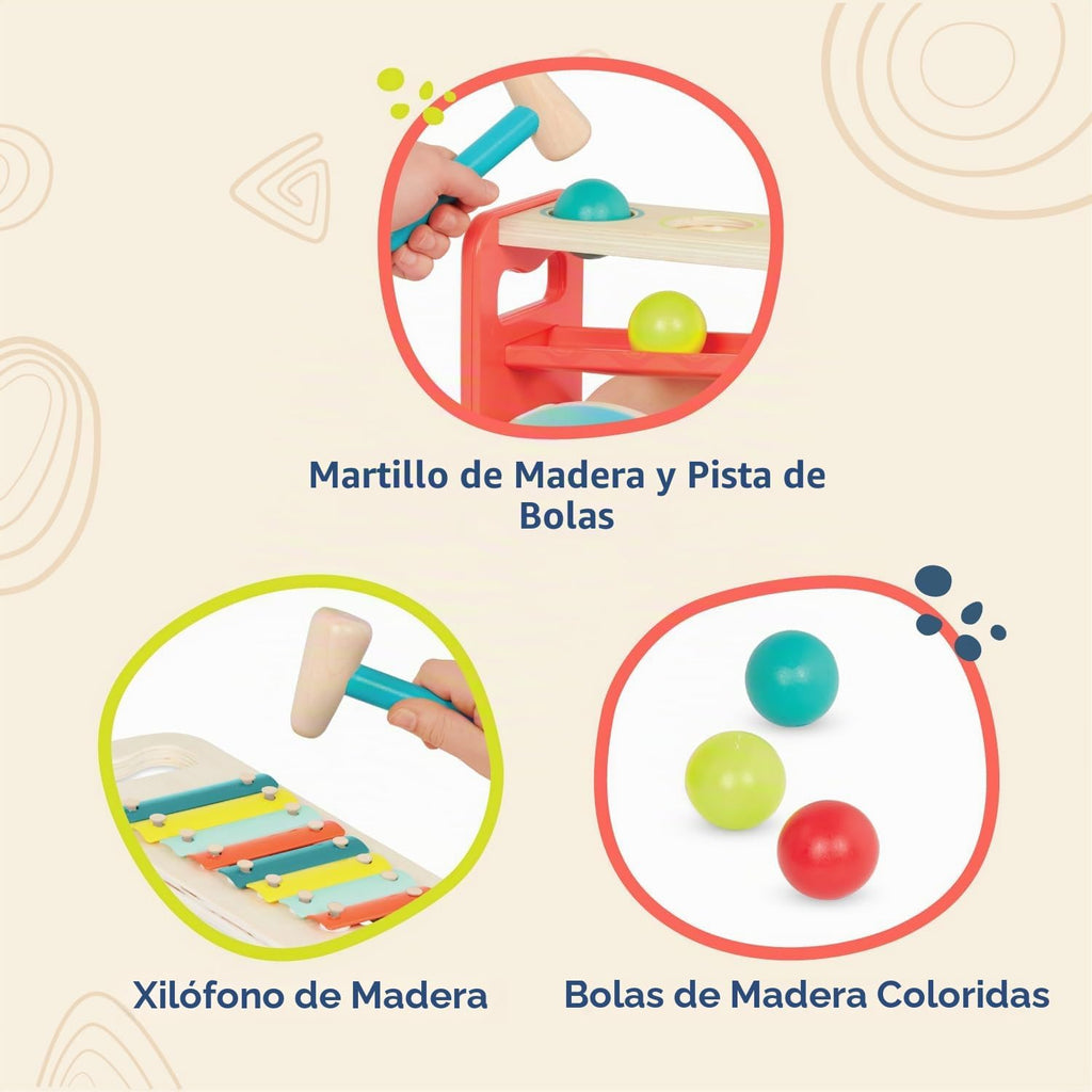 B. toys Banco de golpe de ballena de xilófono con xilófono, juguete de