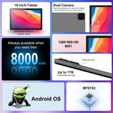 Crelander Tablet Android 13 de 10.1 pulgadas con ranura para tarjet...