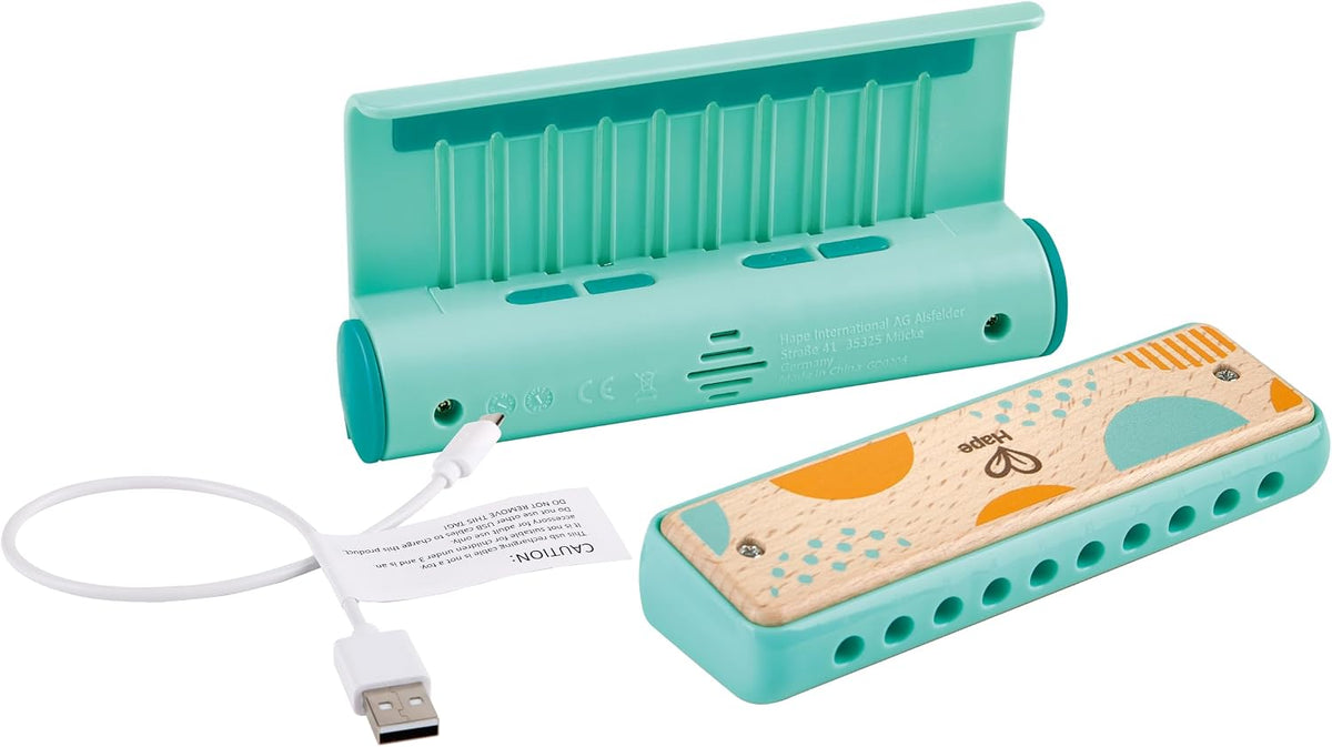 Hape Aprende con Luces Armónica | Capacidad de Carga USB | Modo de Aprendizaje y Banda | Instrumento Musical